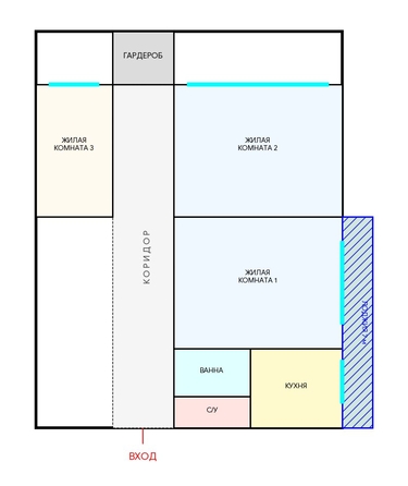 
  Продается 3-комн. квартира 69.6 м². Фото 24.