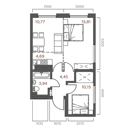 
  Продается 2-комн. квартира 49.81 м², в ЖК Салют. Фото 1.