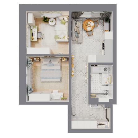 
  Продается 2-комн. квартира 50.66 м², в ЖК Стрижи Сити, блок-секции 6,7. Фото 2.