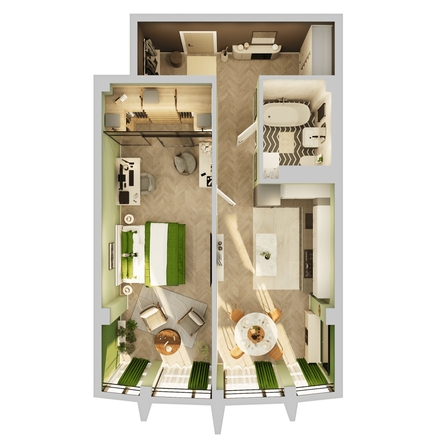 
  Продается 1-комн. квартира 64.39 м², в ЖК Звезды, дом 1. Фото 2.