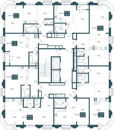 
  Продается 1-комн. квартира 46.68 м², в ЖК Бродский, 1-я очередь. Фото 1.