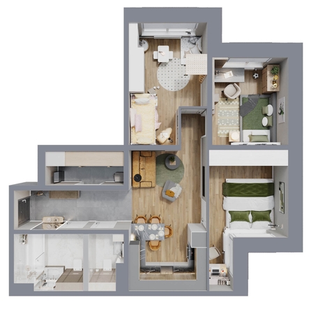 
  Продается 3-комн. квартира 72.8 м², в ЖК Стрижи Сити, блок-секции 8,9. Фото 1.