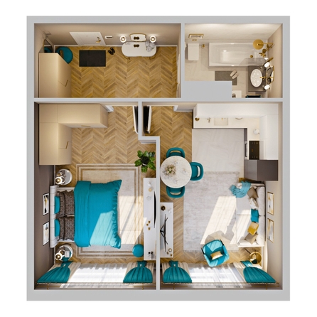 
  Продается 1-комн. квартира 42.93 м², в ЖК Клубный дом РиверАнг. Фото 2.