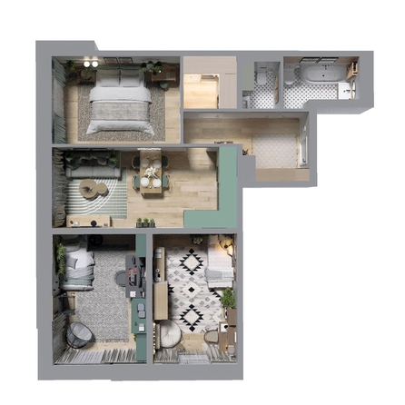 
  Продается 4-комн. квартира 81.7 м², в ЖК Стрижи Сити, блок-секции 6,7. Фото 1.