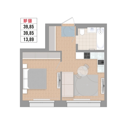 
  Продается 1-комн. квартира 39.85 м², в ЖК Стрижи Сити, блок-секции 6,7. Фото 5.