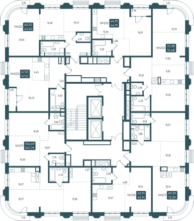 
  Продается 2-комн. квартира 62.91 м², в ЖК Бродский, 1-я очередь. Фото 1.