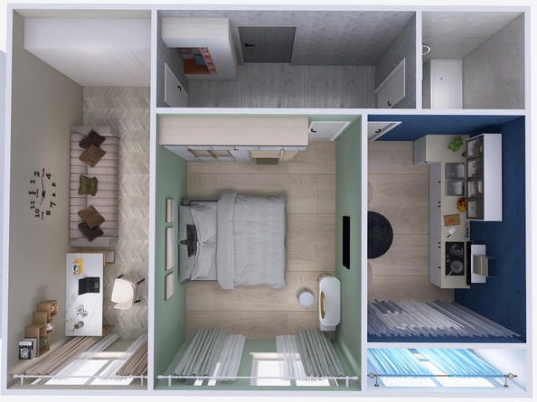 
  Продается 2-комн. квартира 57.7 м², в ЖК Юго-Западный, дом 17. Фото 2.