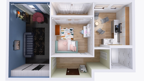 
  Продается 2-комн. квартира 59.6 м², в ЖК Юго-Западный, дом 17. Фото 1.