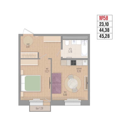 
  Продается 2-комн. квартира 42.4 м², в ЖК Стрижи Сити, блок-секции 6,7. Фото 3.
