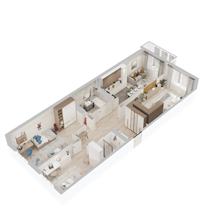 
  Продается 3-комн. квартира 98.95 м², в  ЖиВой комплекс на Кузьмихе. Фото 1.