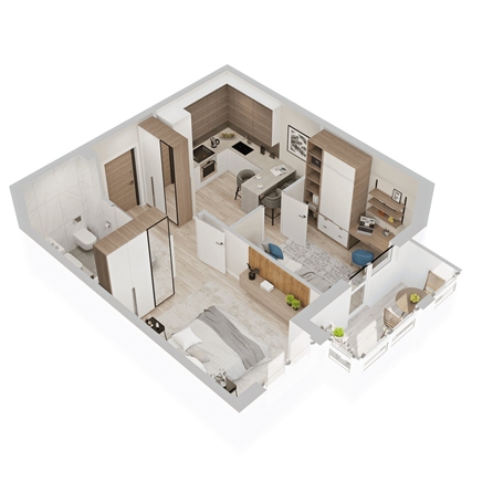 
  Продается 1-комн. квартира 44.27 м², в  ЖиВой комплекс на Кузьмихе. Фото 1.