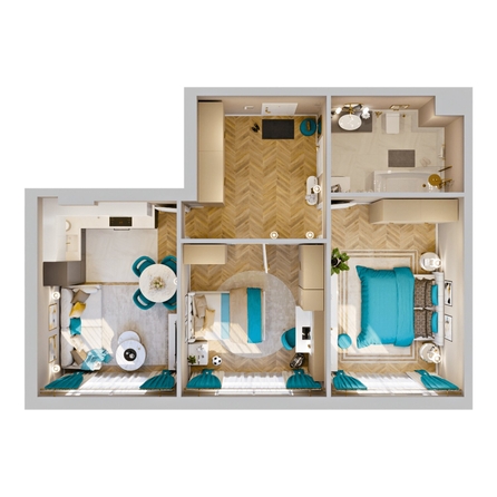 
  Продается 3-комн. квартира 57.33 м², в ЖК Клубный дом РиверАнг. Фото 2.