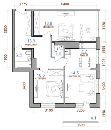 
  Продается 3-комн. квартира 71.9 м². Фото 1.