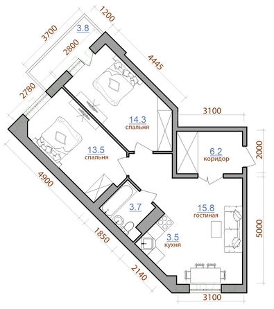 
  Продается 3-комн. квартира 65.5 м². Фото 1.