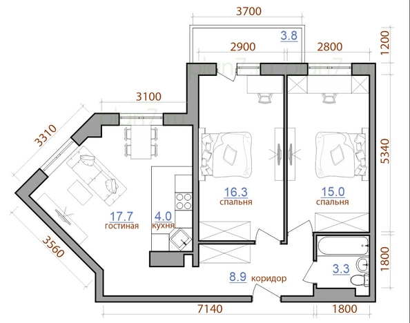 
  Продается 3-комн. квартира 69.2 м². Фото 1.