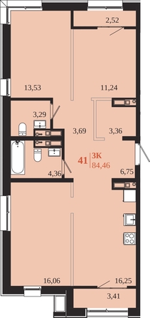 
  Продается 3-комн. квартира 84.46 м², в ЖК 1661. Фото 1.