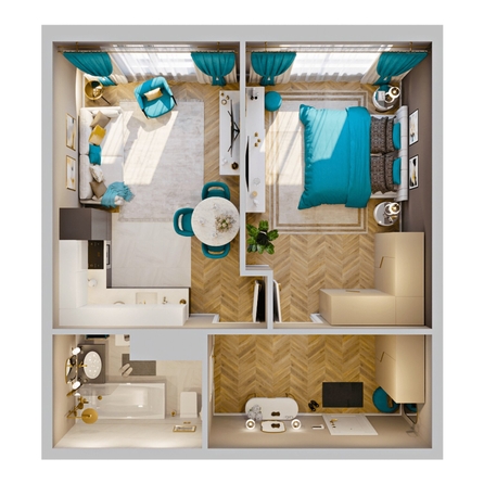 
  Продается 2-комн. квартира 43.4 м², в ЖК Клубный дом РиверАнг. Фото 2.