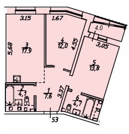 
  Продается 2-комн. квартира 64.1 м², в ЖК Квартал Стрижи, 2 очередь. Фото 1.
