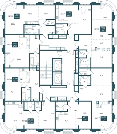 
  Продается 1-комн. квартира 42.91 м², в ЖК Бродский, 1-я очередь. Фото 1.