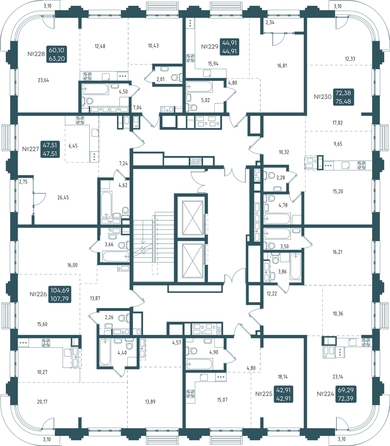 
  Продается 4-комн. квартира 107.56 м², в ЖК Бродский, 1-я очередь. Фото 1.