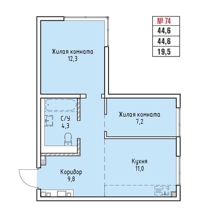
  Продается 2-комн. квартира 44.6 м², в ЖК Стрижи Сити, блок-секции 6,7. Фото 12.