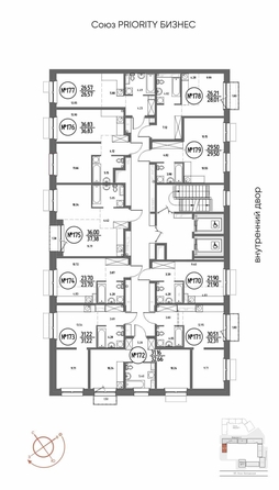 
  Продается студия 21.9 м², в ЖК СОЮЗ ПРИОРИТИ МАХ, д. 4. Фото 6.