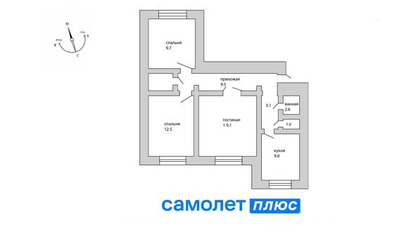 
   Продам 3-комнатную, 67.7 м², Марковцева (Аграрник) тер, 22А

. Фото 14.