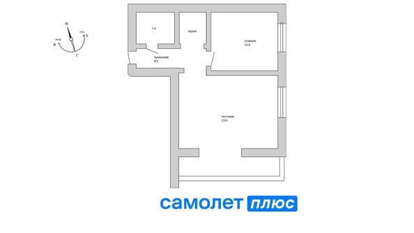 
   Продам 2-комнатную, 50.3 м², Гагарина тер, 47

. Фото 14.