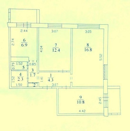
   Продам 3-комнатную, 59.7 м², Московский - Комсомольский тер, 7

. Фото 5.