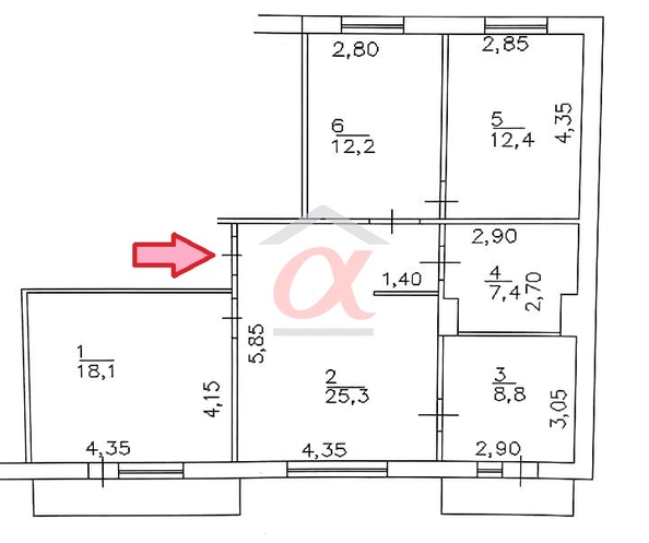 
  Продается 4-комн. квартира, 84.2 м², Октябрьский пр-кт, д. 36а
. Фото 9.
