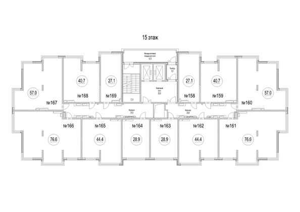 
   Продам 1-комнатную, 44.4 м², Сити-парк, дом 9

. Фото 1.