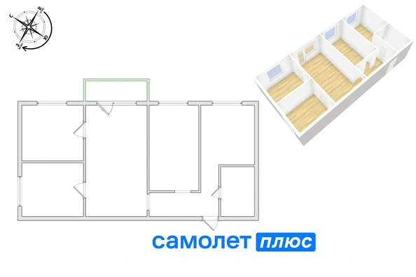 
   Продам 4-комнатную, 61.7 м², Строителей б-р, 14А

. Фото 8.