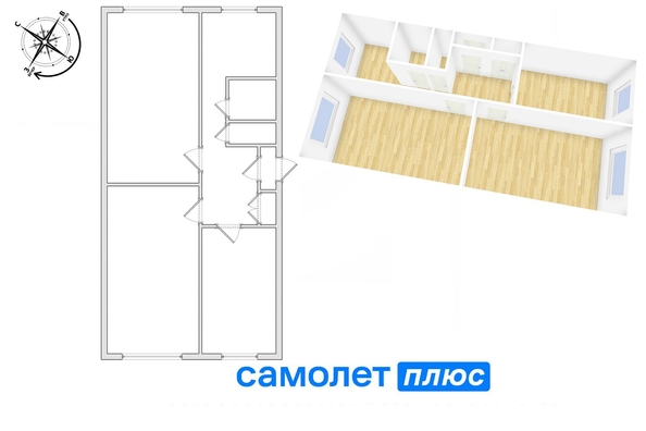 
   Продам 3-комнатную, 61.6 м², Ленина (Горняк) тер, 125А

. Фото 7.