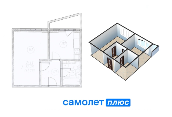 
   Продам 1-комнатную, 32.3 м², Строителей б-р, корпус 2

. Фото 2.