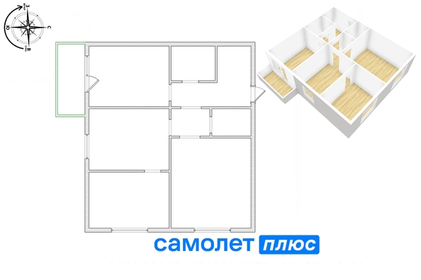 
   Продам 3-комнатную, 74.3 м², Строителей б-р, 60к2

. Фото 48.