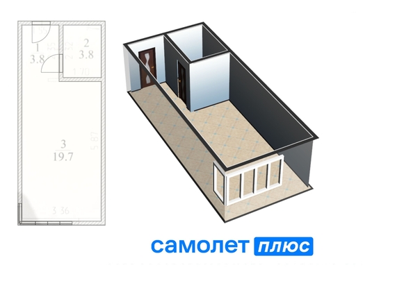 
   Продам студию, 28.1 м², Солнечный б-р, 2

. Фото 2.