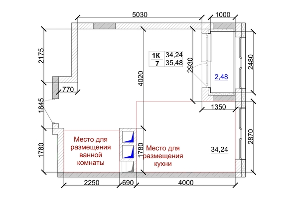 
   Продам 1-комнатную, 35.48 м², 7 высот, дом 9

. Фото 3.