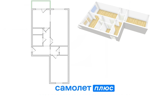 
  Продается 2-комн. квартира, 51.5 м², Заречная 2-я ул, д. 8
. Фото 1.