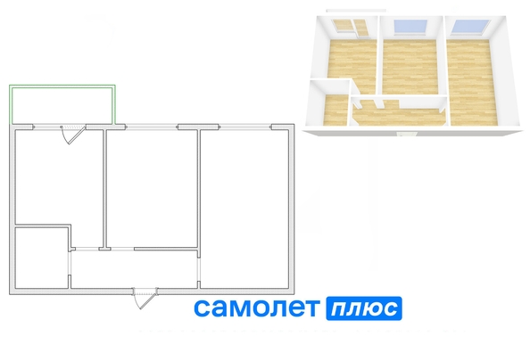 
   Продам 2-комнатную, 48.3 м², Строителей б-р, 60к2

. Фото 2.