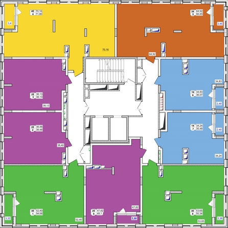 
   Продам 3-комнатную, 55.34 м², 7 высот, дом 9

. Фото 4.