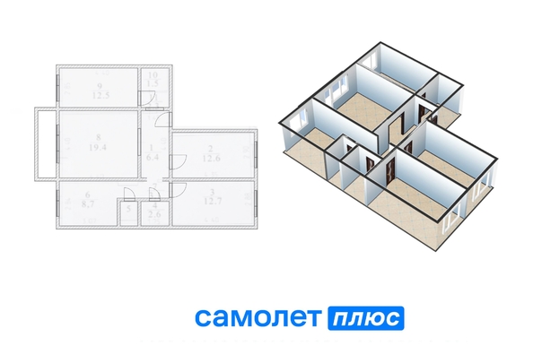 
   Продам 4-комнатную, 84.6 м², Торговая ул, 1А

. Фото 1.