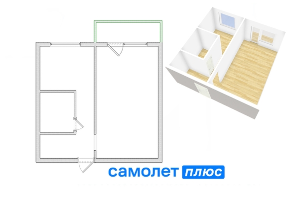 
  Продается 1-комн. квартира, 30.7 м², Шахтеров пр-кт, д. 36а
. Фото 2.