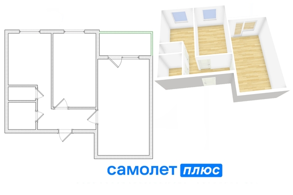 
   Продам 2-комнатную, 42.8 м², Свободы ул, 6Б

. Фото 2.