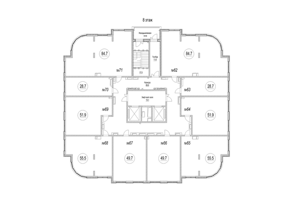 
   Продам 3-комнатную, 84.7 м², Панорама, (Октябрьский, 32а к.1)

. Фото 2.