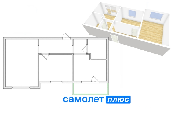 
   Продам 2-комнатную, 44.1 м², 40 лет Октября ул, 9/2

. Фото 2.