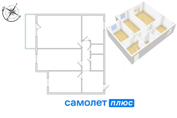 
   Продам 3-комнатную, 82 м², Восточный пр-кт, 29

. Фото 12.