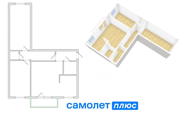 
   Продам 3-комнатную, 56.6 м², Сибиряков-Гвардейцев ул, 16

. Фото 1.