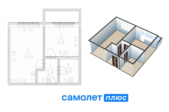 
   Продам 1-комнатную, 31.8 м², Ленинградский пр-кт, 55к1

. Фото 9.