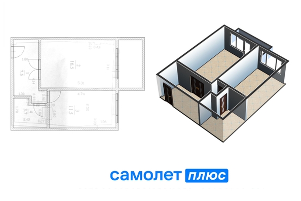 
   Продам 1-комнатную, 39.2 м², Дружбы ул, 31

. Фото 1.