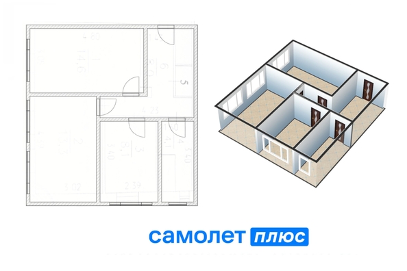 
   Продам 3-комнатную, 49.4 м², Иланский 3-й пер, 3

. Фото 1.